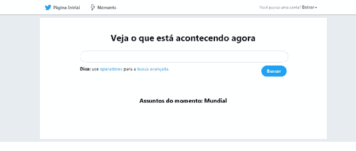 Página de busca do Twitter