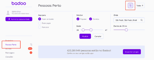 Como pesquisar pessoas no Badoo.