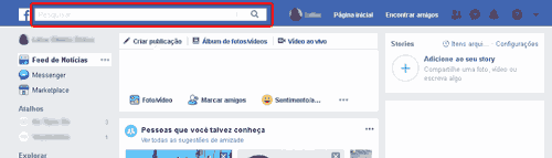 Procurar pessoas no Facebook utilizando pesquisa simples